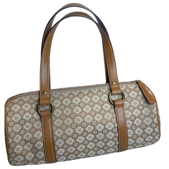 Nine West Geometric Barrel Bag Purse Cosmetic Accessory Bags Mirror 3 pc Set - Picture 5 of 16